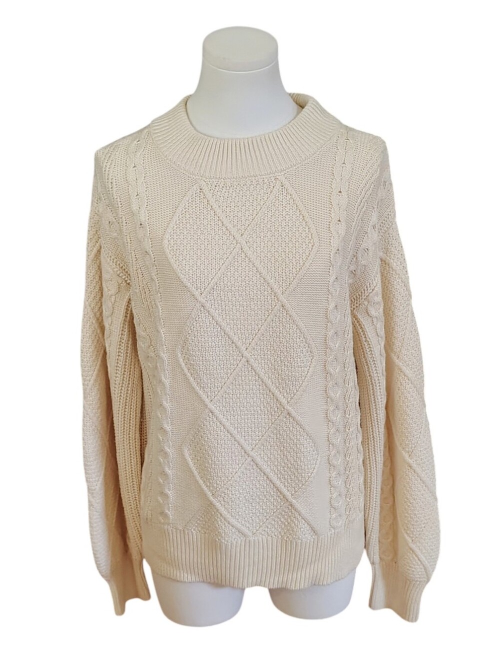 Universal Thread Chunky Baggy Comfy Cable Knit Cozy Cream Sweater Size Small